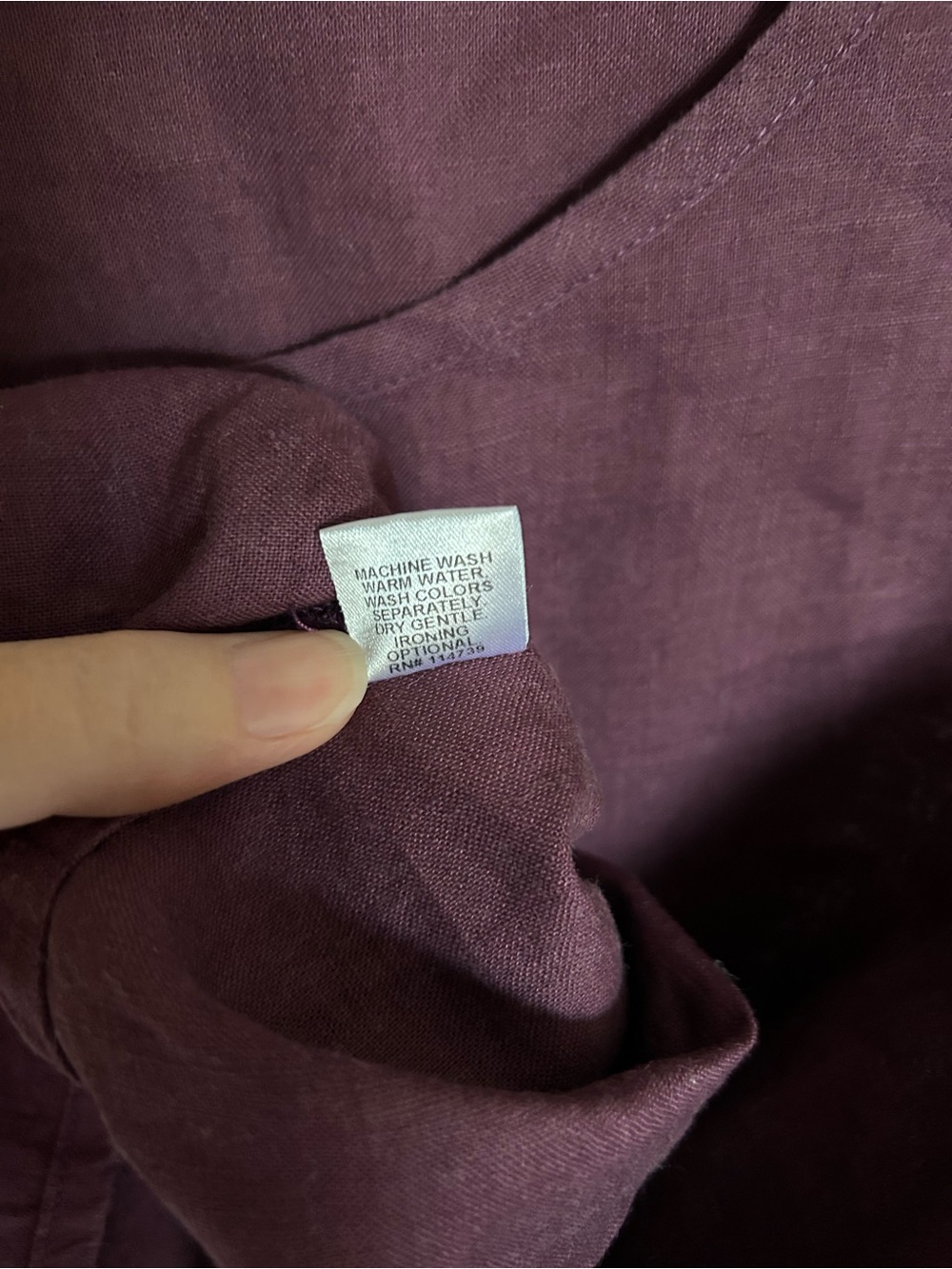 Flax Linen Sleeveless Tank Top in Plum - Picture 5 of 9